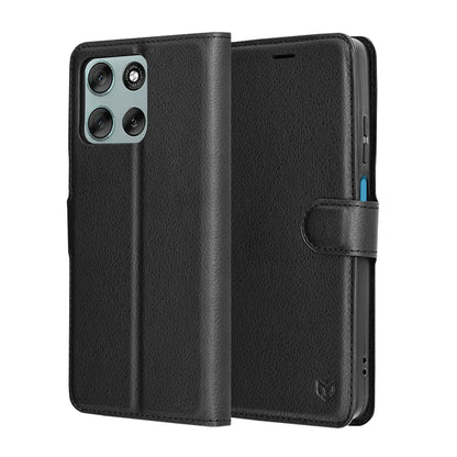Husa pentru Motorola Moto G56, Techsuit, Leather Folio, Neagra