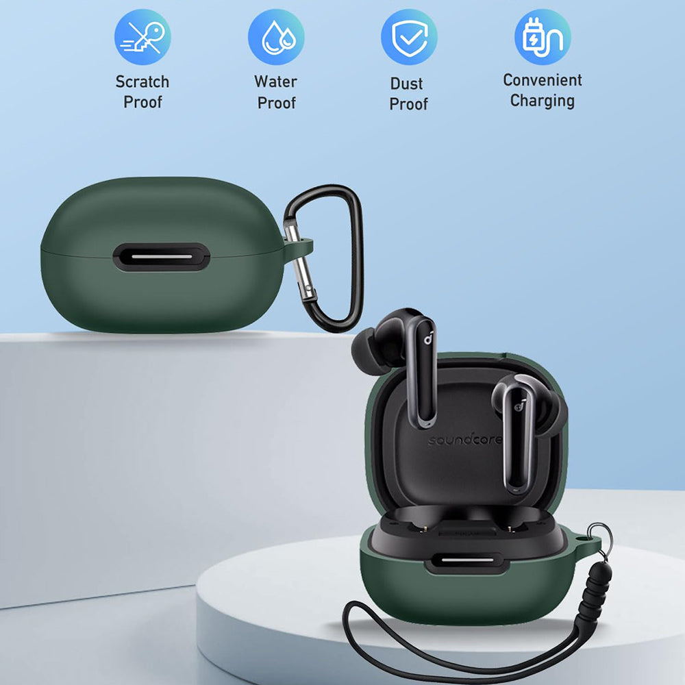 Husa Techsuit Silicone pentru Anker SoundCore P40i, Neagra