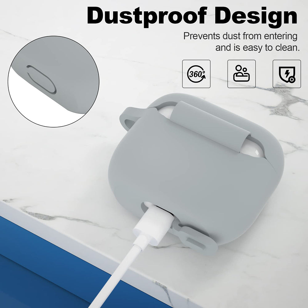 Husa Techsuit Silicone pentru Apple AirPods 3, Gri