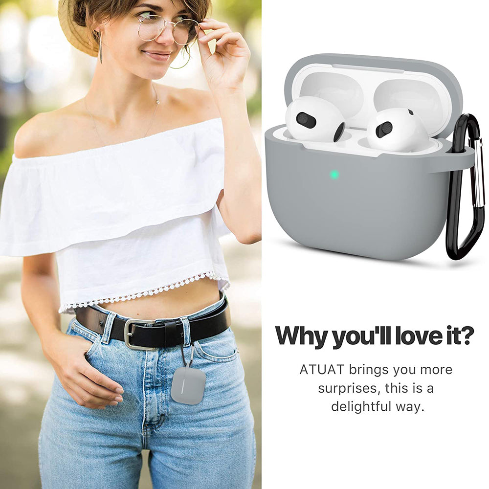 Husa Techsuit Silicone pentru Apple AirPods 3, Mov