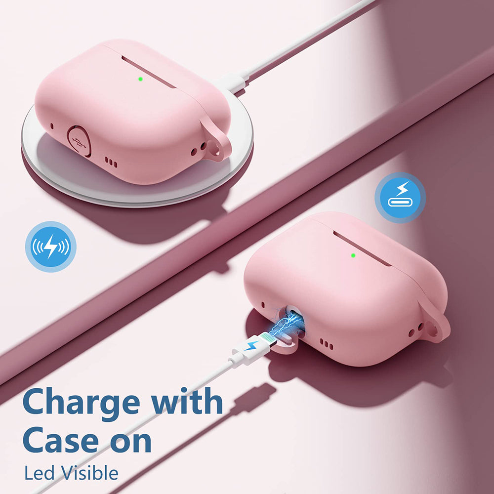 Husa Techsuit Silicone pentru Apple AirPods Pro Series, Roz