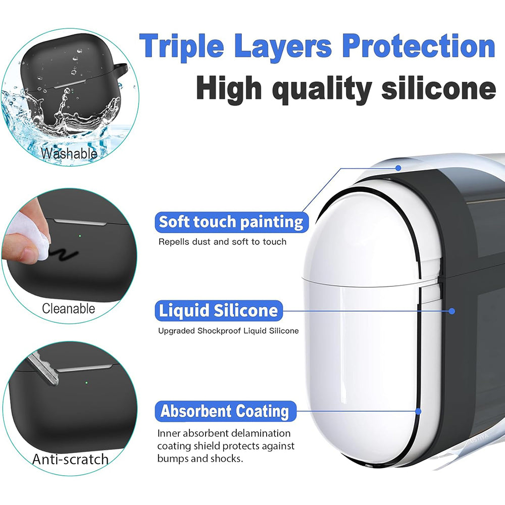 Husa Techsuit Silicone pentru Huawei FreeClip 2, Neagra