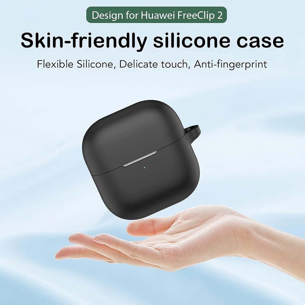 Husa Techsuit Silicone pentru Huawei FreeClip 2, Neagra