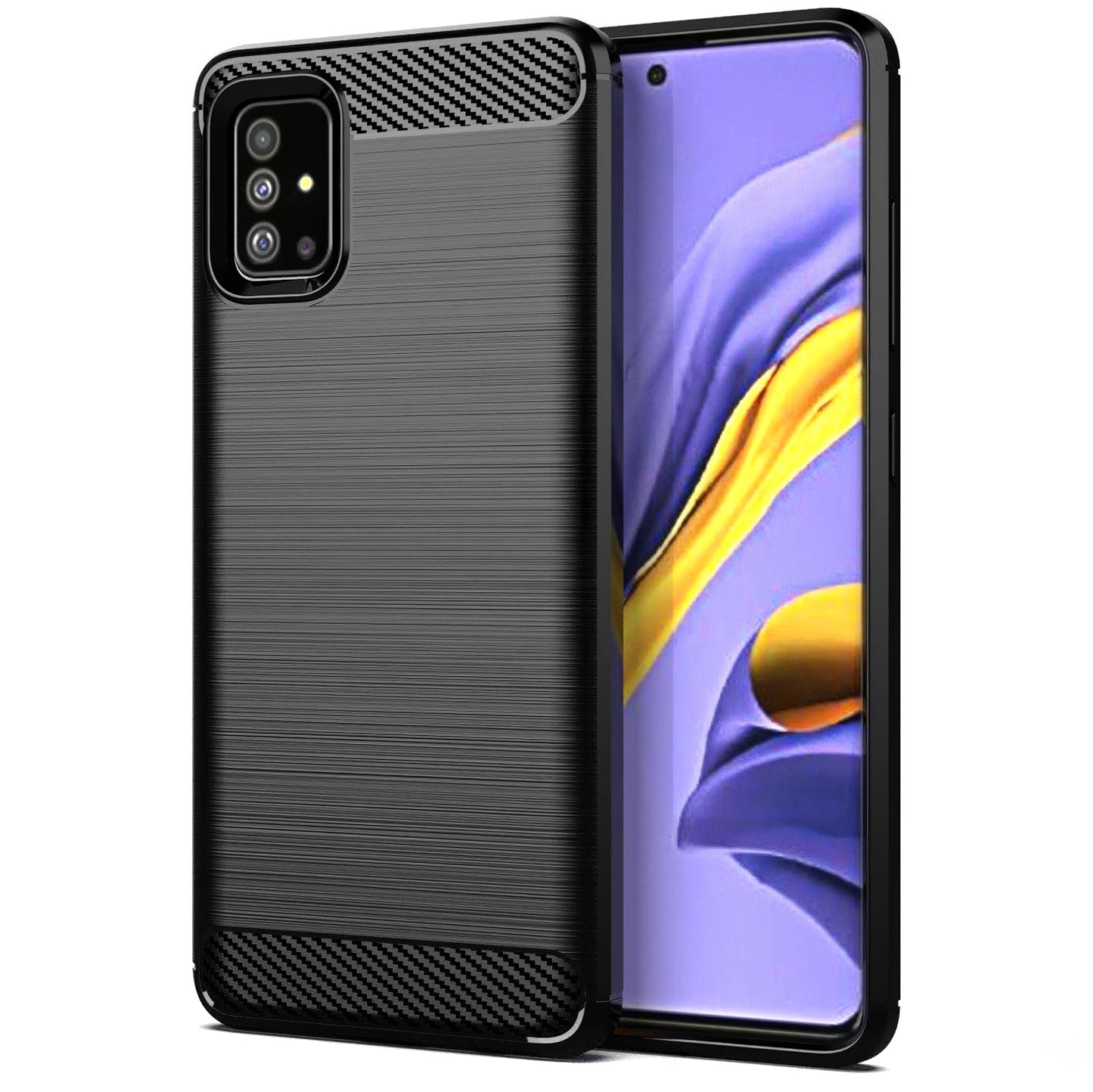 Husa pentru Samsung Galaxy A51 A515, OEM, Carbon, Neagra