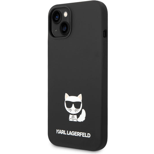 Husa pentru Apple iPhone 14 Plus, Karl Lagerfeld, Silicone Body Choupette, Neagra