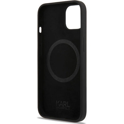 Husa MagSafe pentru Apple iPhone 14 Plus, Karl Lagerfeld, Silicone Karl & Choupette, Neagra