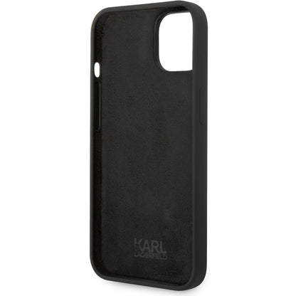 Husa pentru Apple iPhone 14 Plus, Karl Lagerfeld, Silicone Karl's Head, Neagra