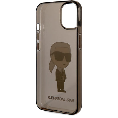 Husa TPU Karl Lagerfeld IML pentru Apple iPhone 14 Plus, Ikonik NFT, Neagra Transparenta KLHCP14MHNIKTCK