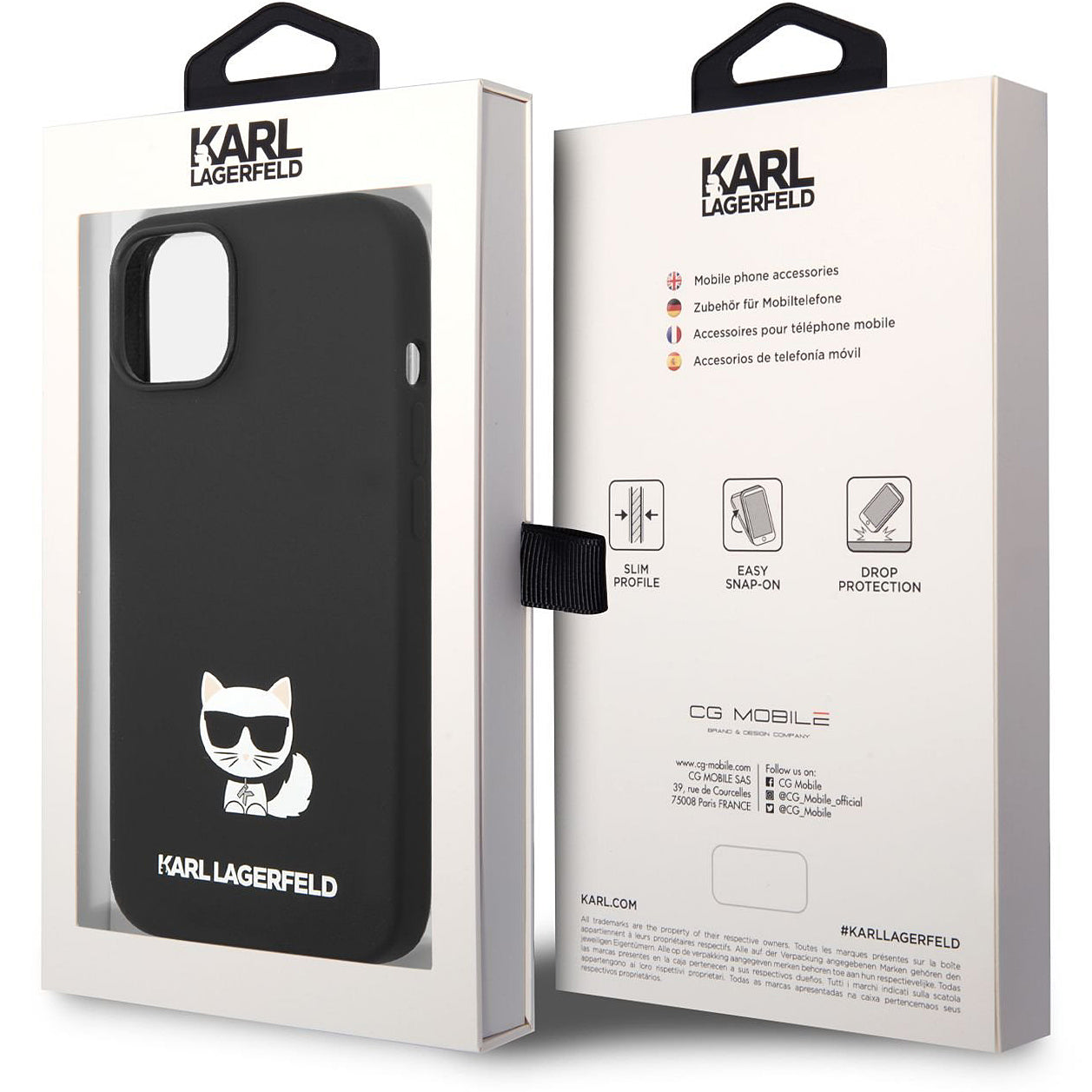 Husa pentru Apple iPhone 14 Plus, Karl Lagerfeld, Silicone Body Choupette, Neagra