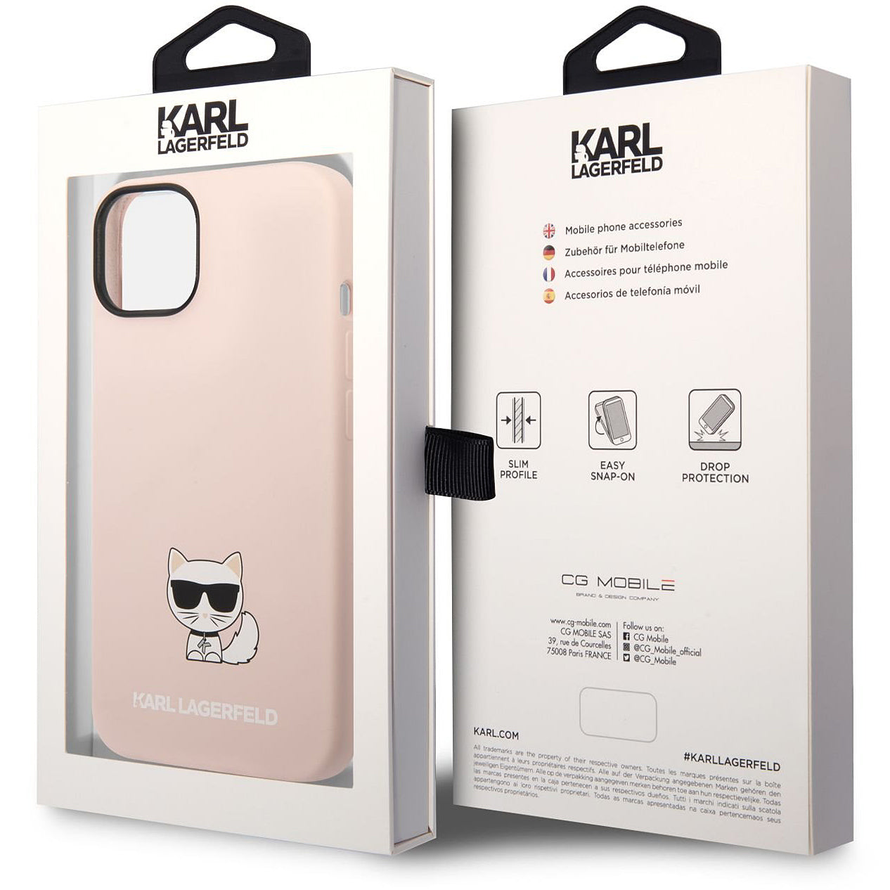 Husa pentru Apple iPhone 14 Plus, Karl Lagerfeld, Silicone Body Choupette, Roz