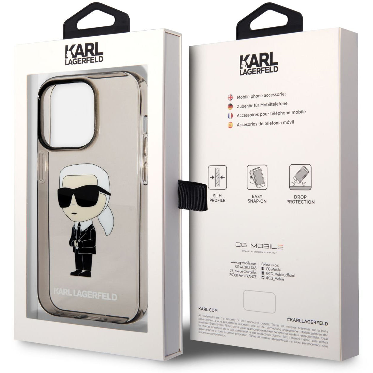 Husa pentru Apple iPhone 14 Pro Max, Karl Lagerfeld, IML Ikonik NFT, Neagra