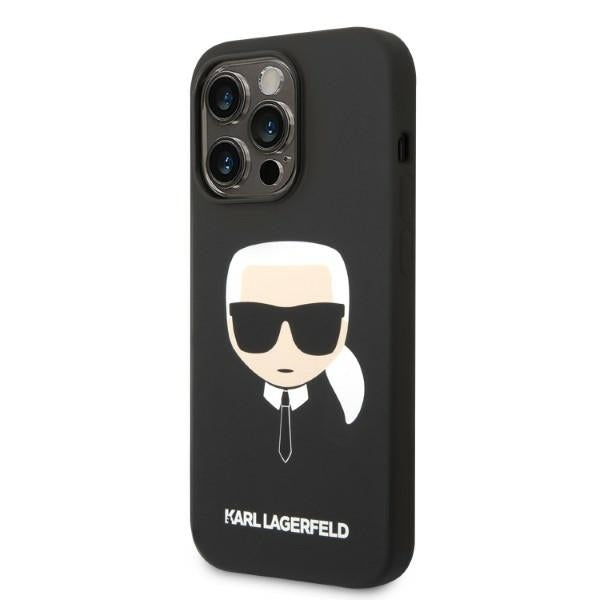 Husa MagSafe pentru Apple iPhone 14 Pro, Karl Lagerfeld, Silicone Karl Head, Neagra