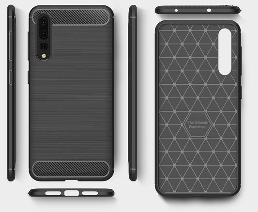 Husa pentru Huawei P20 Pro, OEM, Carbon, Neagra
