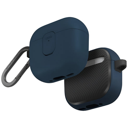 Husa UNIQ Clyde pentru Apple AirPods 4, Albastra Neagra
