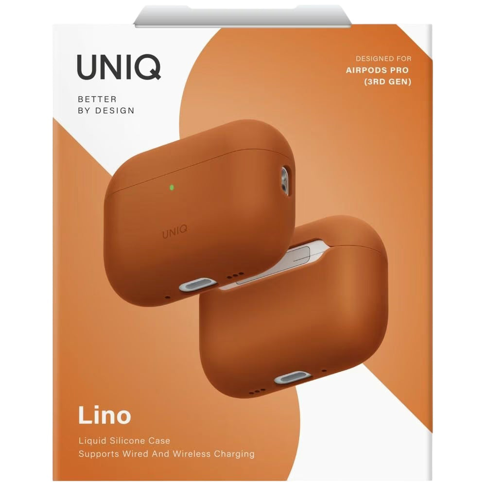 Husa UNIQ Lino pentru Apple AirPods Pro 3, Portocalie