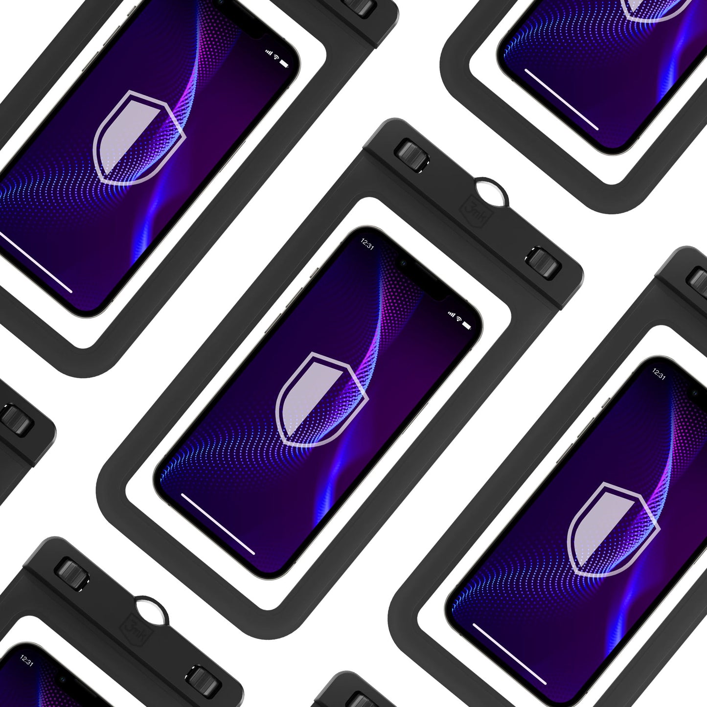Husa Universala Waterproof pentru Telefon max. 7inch, 3MK, Hydro, Neagra