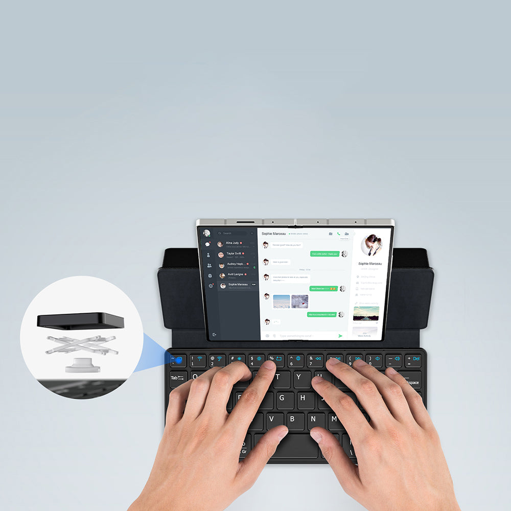 Husa Universala cu Tastatura Bluetooth pentru Telefon, DUX DUCIS, Neagra