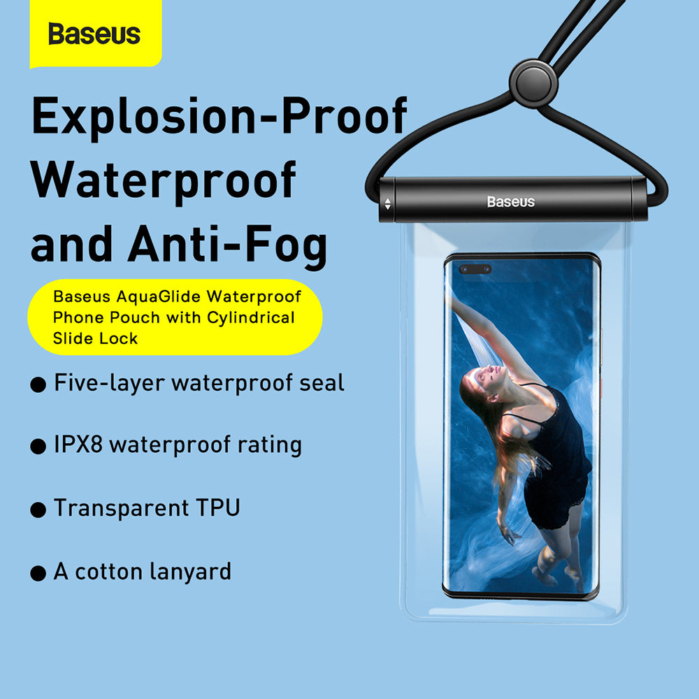 Husa Universala Waterproof, Baseus, AquaGlide Cylindrical, Neagra P60263701113-00