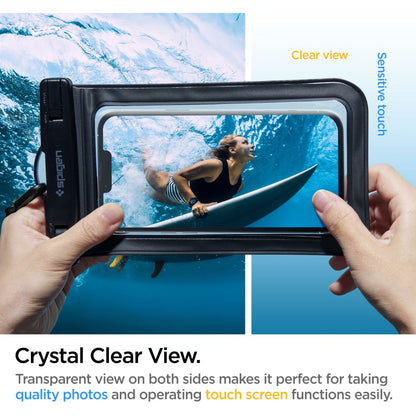 Husa Universala Waterproof pentru Telefon 3.5inch - 7inch, Spigen, A601, Neagra AMP04525