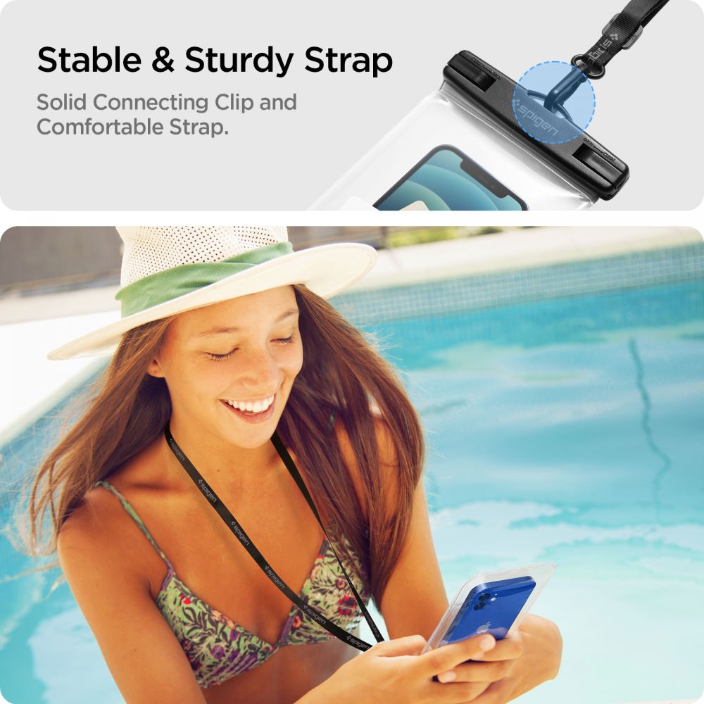 Husa Universala Waterproof pentru Telefon max. 3.5inch - 7inch, Spigen, A601, Set 2 buati, Transparenta AMP03098