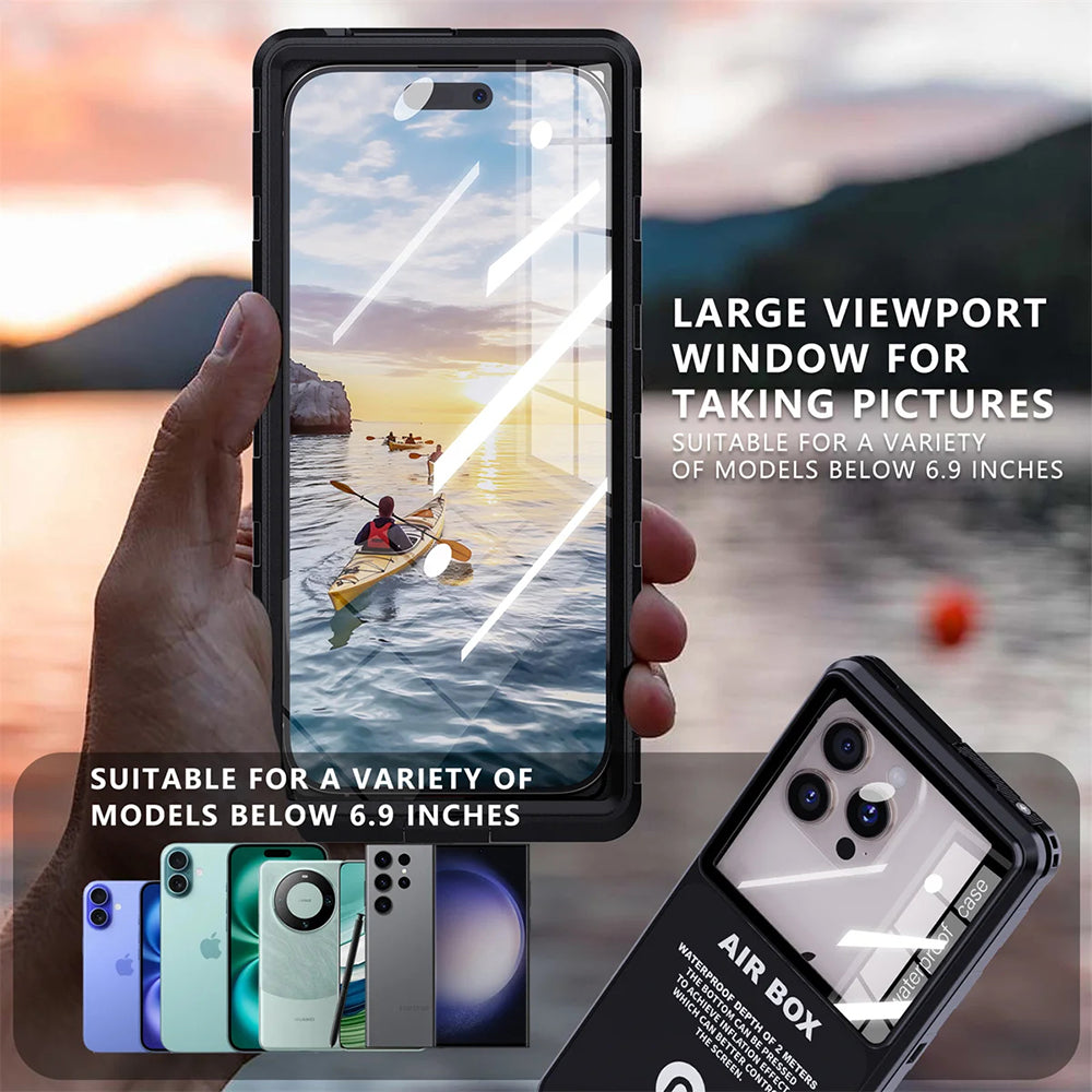 Husa Universala Waterproof pentru Telefon max. 6.9inch, ShellBox, AirBox, Neagra