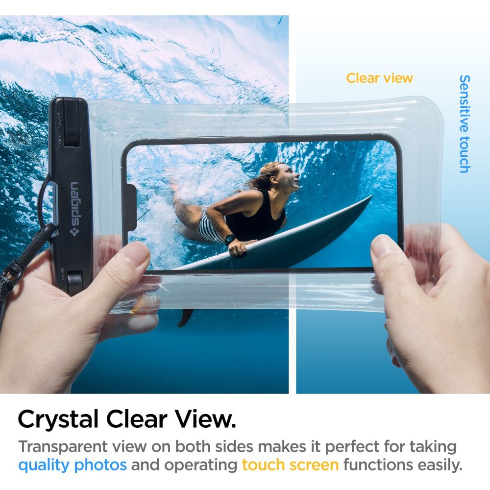 Husa Universala Waterproof pentru Telefon max. 6.9inch, Spigen, A610, Transparenta AMP04530