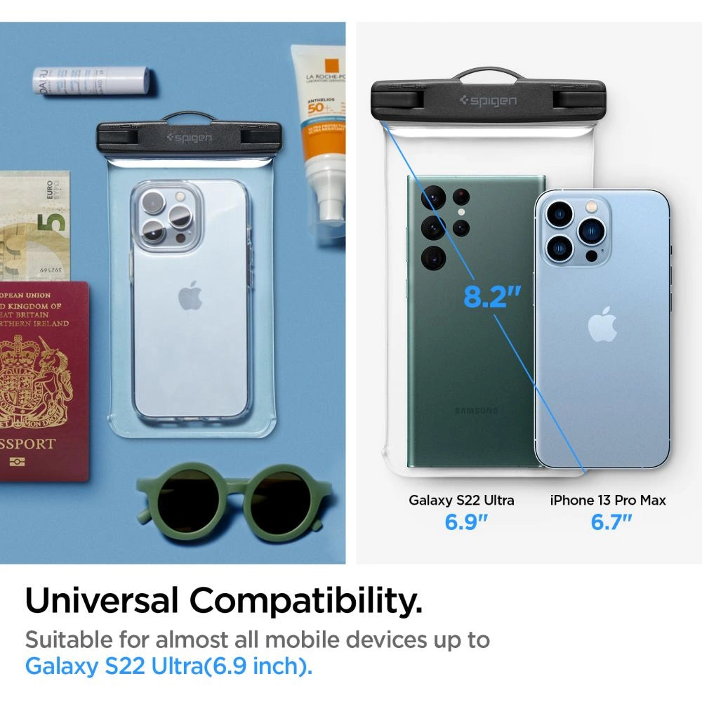 Husa Universala Waterproof pentru Telefon, Spigen, A601, Transparenta  AMP04526