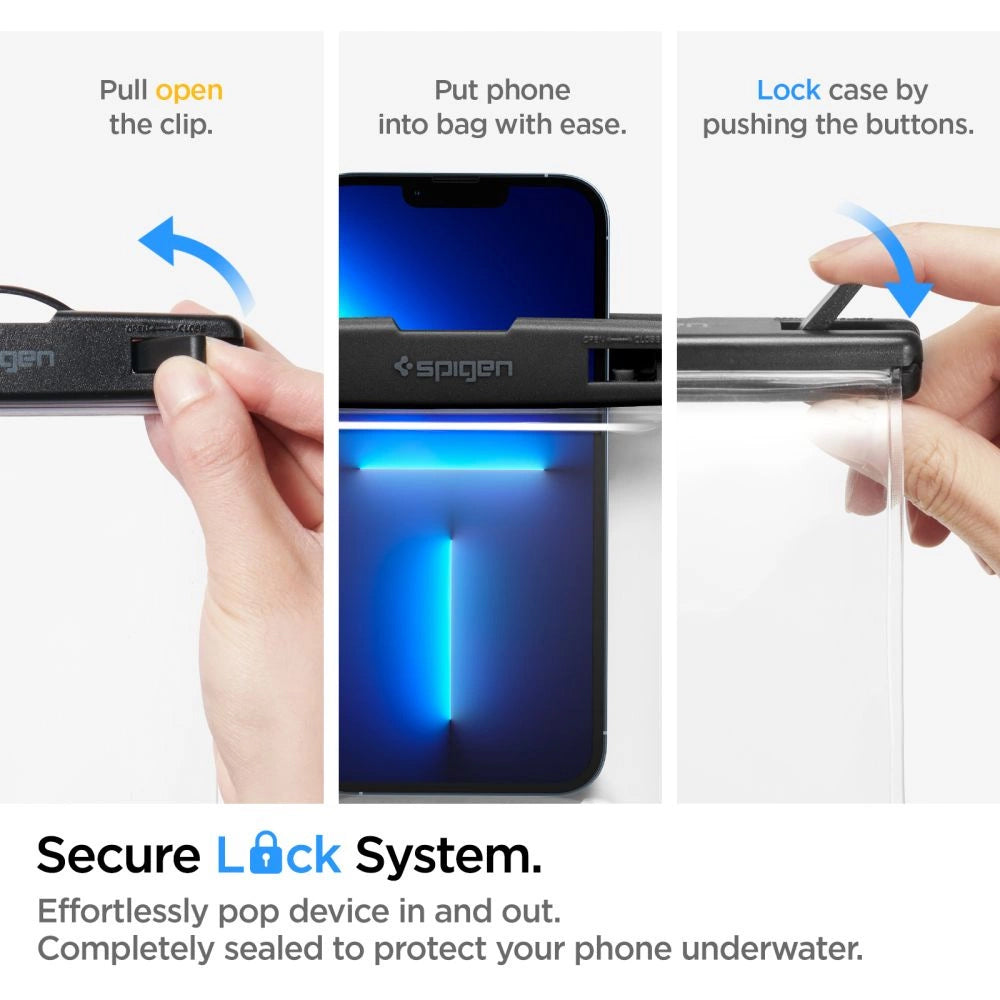Husa Universala Waterproof pentru Telefon, Spigen, A601, Transparenta  AMP04526