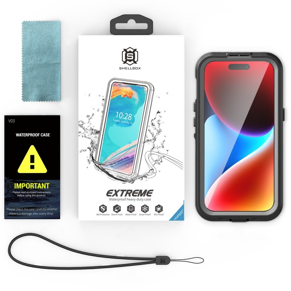 Husa Waterproof MagSafe pentru Apple iPhone 15, ShellBox, Neagra