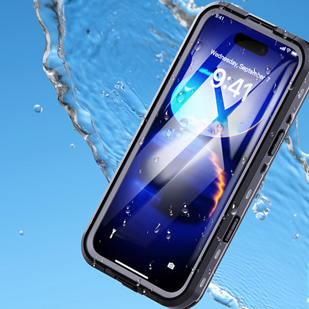 Husa Waterproof pentru Apple iPhone 16 Pro Max, ShellBox, Neagra