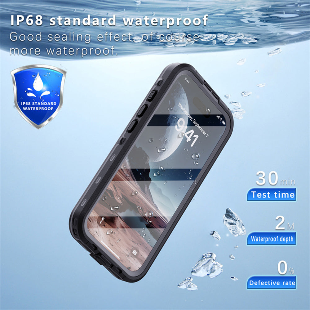 Husa Waterproof pentru Apple iPhone 16, ShellBox, Neagra
