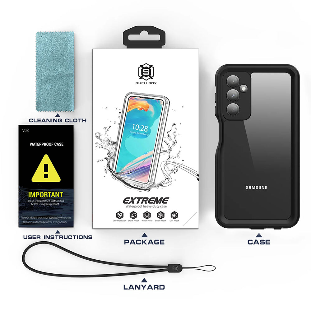 Husa Waterproof pentru Samsung Galaxy A25 A256, ShellBox, Neagra