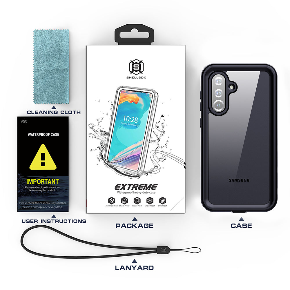 Husa Waterproof pentru Samsung Galaxy A36 A366, ShellBox, Neagra