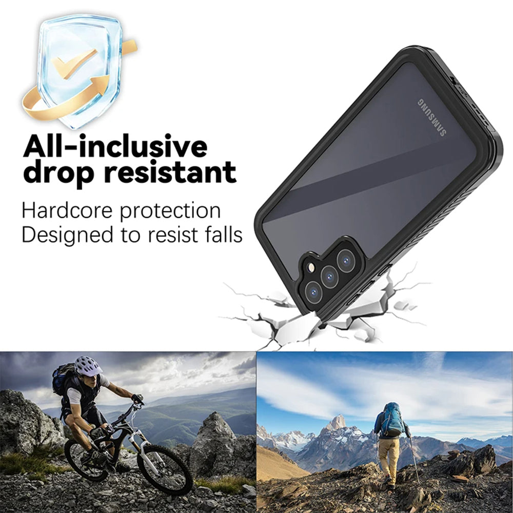 Husa Waterproof pentru Samsung Galaxy A55 5G A556, ShellBox, Neagra