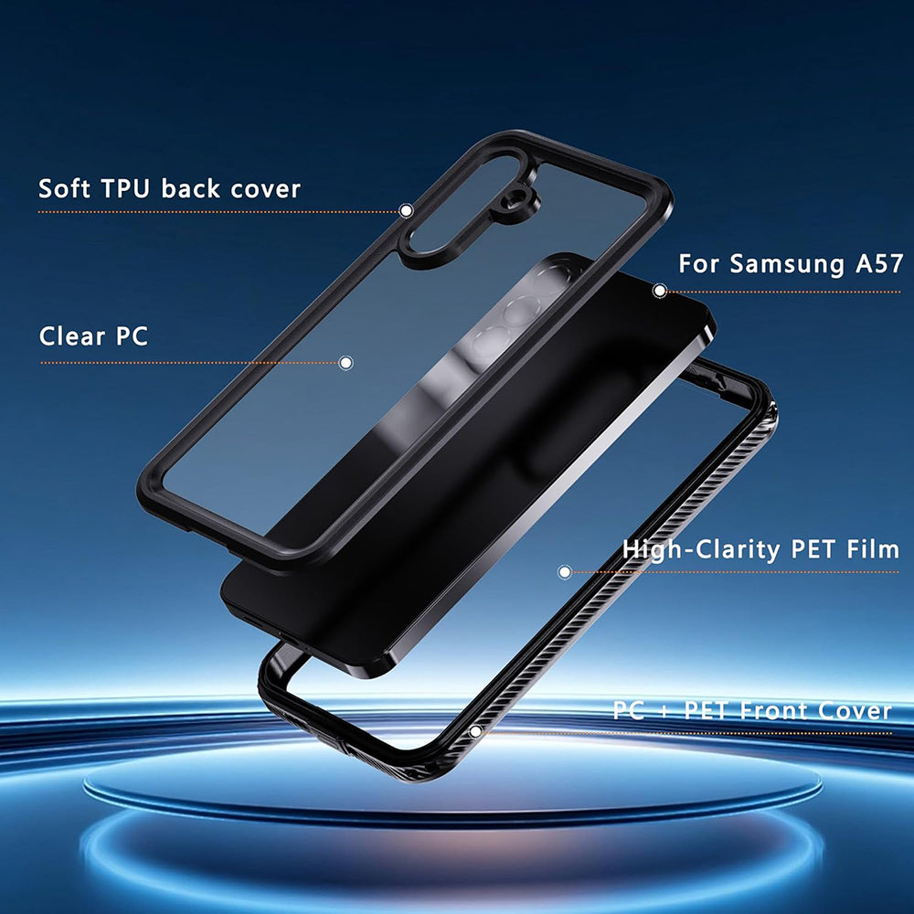 Husa Waterproof pentru Samsung Galaxy A57 5G, ShellBox, Neagra
