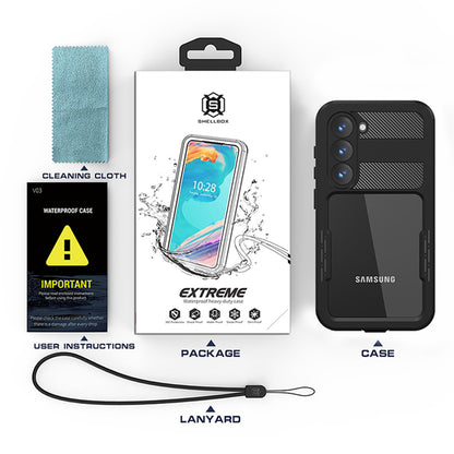 Husa Waterproof pentru Samsung Galaxy S23 S911, ShellBox, Neagra