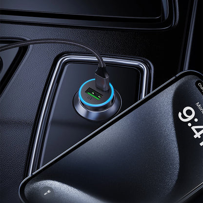 Incarcator Auto Acefast B15, 65W, 3.25A, 1 X USB-A - 1 x USB-C, Gri