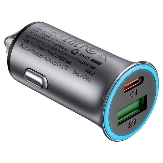 Incarcator Auto Acefast B16, 95W, 3.25A, 1 x USB-A - 1 x USB-C, Gri