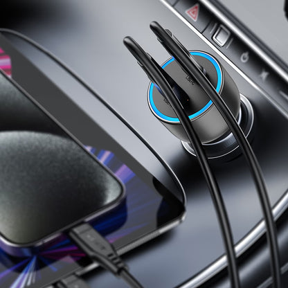 Incarcator Auto Acefast B21, 75W, 3A, 1 x USB-A - 1 x USB-C, Gri