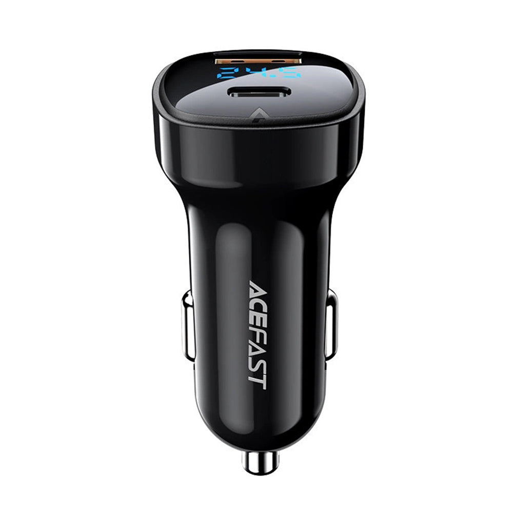 Incarcator Auto Acefast B4, 66W, 3A, 1 x USB-A - 1 x USB-C, Negru