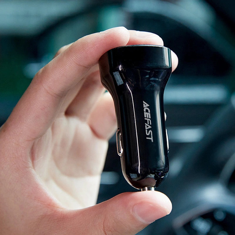 Incarcator Auto Acefast B4, 66W, 3A, 1 x USB-A - 1 x USB-C, Negru