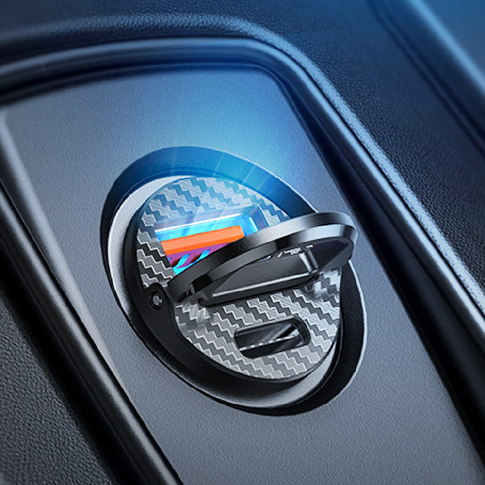 Incarcator Auto Ainope, 30W, 5A, 1 x USB-A - 1 x USB-C, Negru