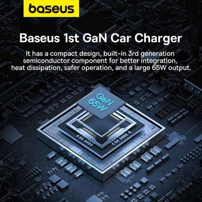 Incarcator Auto Baseus Golden Contactor Pro, 65W, 3A, 1 x USB-A - 2 x USB-C, Gri C00035202841-00