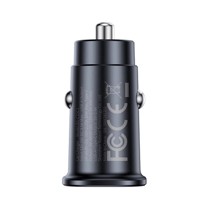 Incarcator Auto Baseus GoTrip, 30W, 3A, 1 x USB-A - 1 x USB-C, Negru