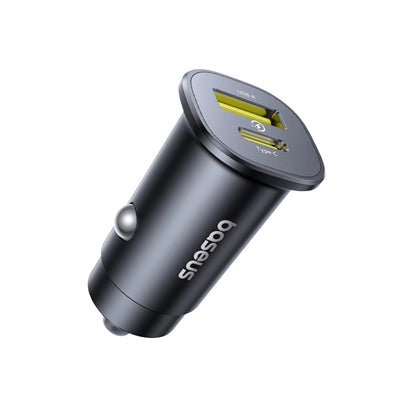 Incarcator Auto Baseus GoTrip, 30W, 3A, 1 x USB-A - 1 x USB-C, Negru