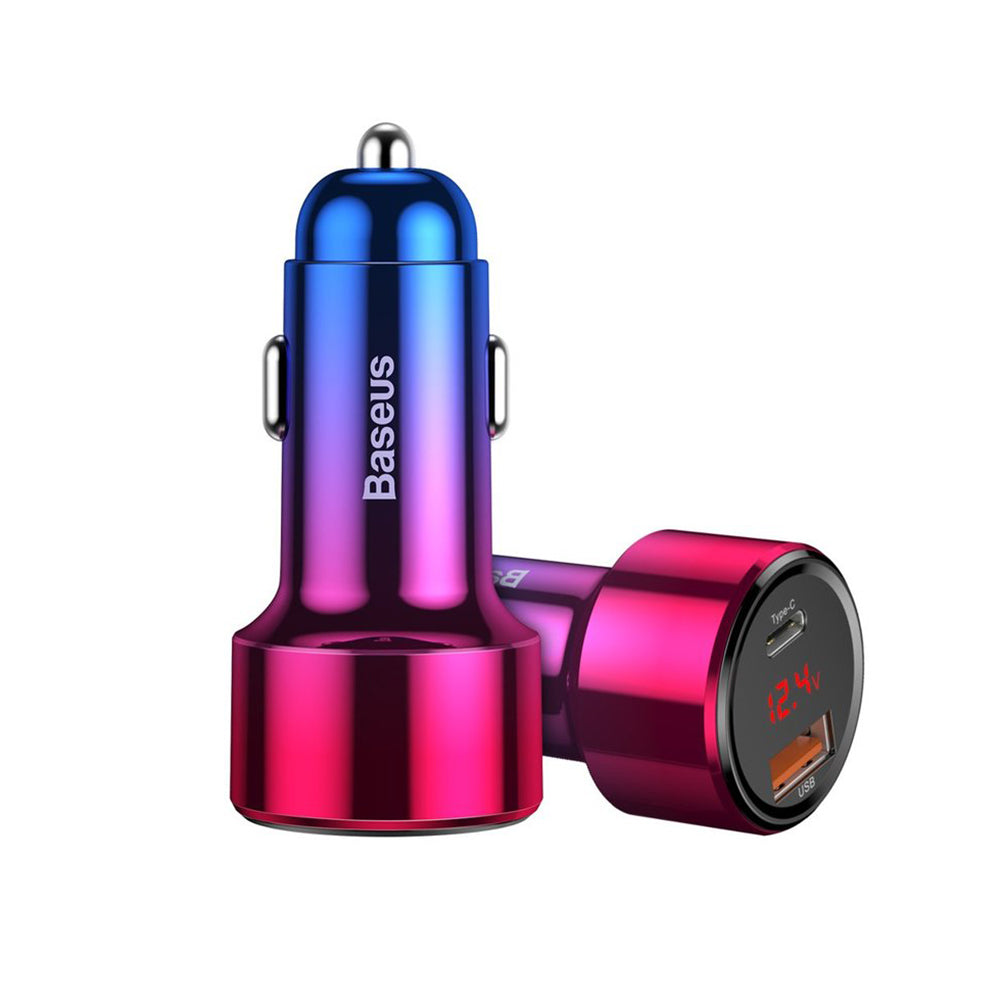 Incarcator Auto Baseus Magic Display Series, 45W, 5A, 1 x USB-A - 1 x USB-C, Multicolor CCMLC20C-09