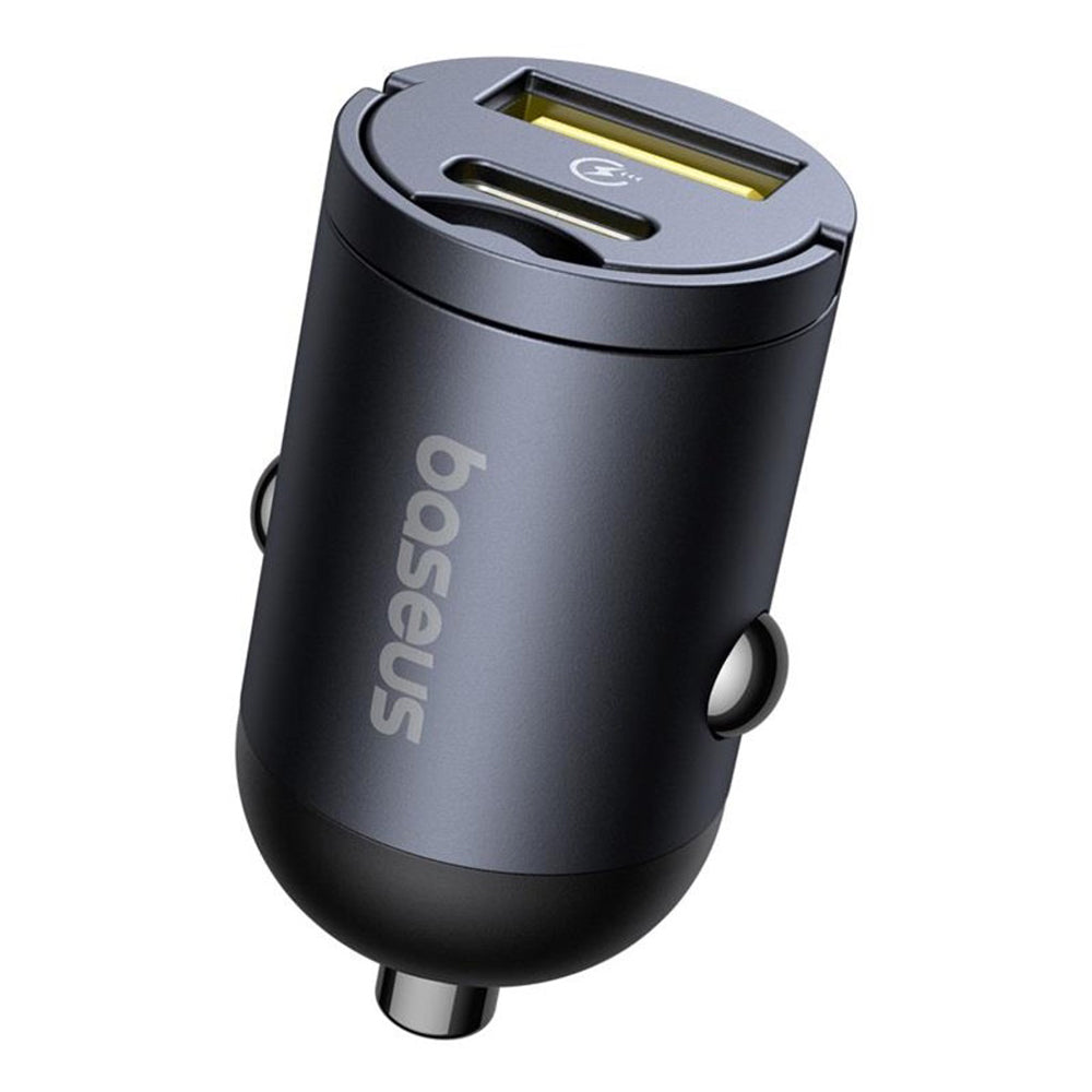 Incarcator Auto Baseus Tiny Star, 30W, 3A, 1 x USB-A - 1 x USB-C, Negru C00035001121-02