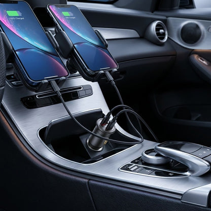 Incarcator Auto Blueo, 35W, 3A, 1 x USB-A - 1 x USB-C, Gri