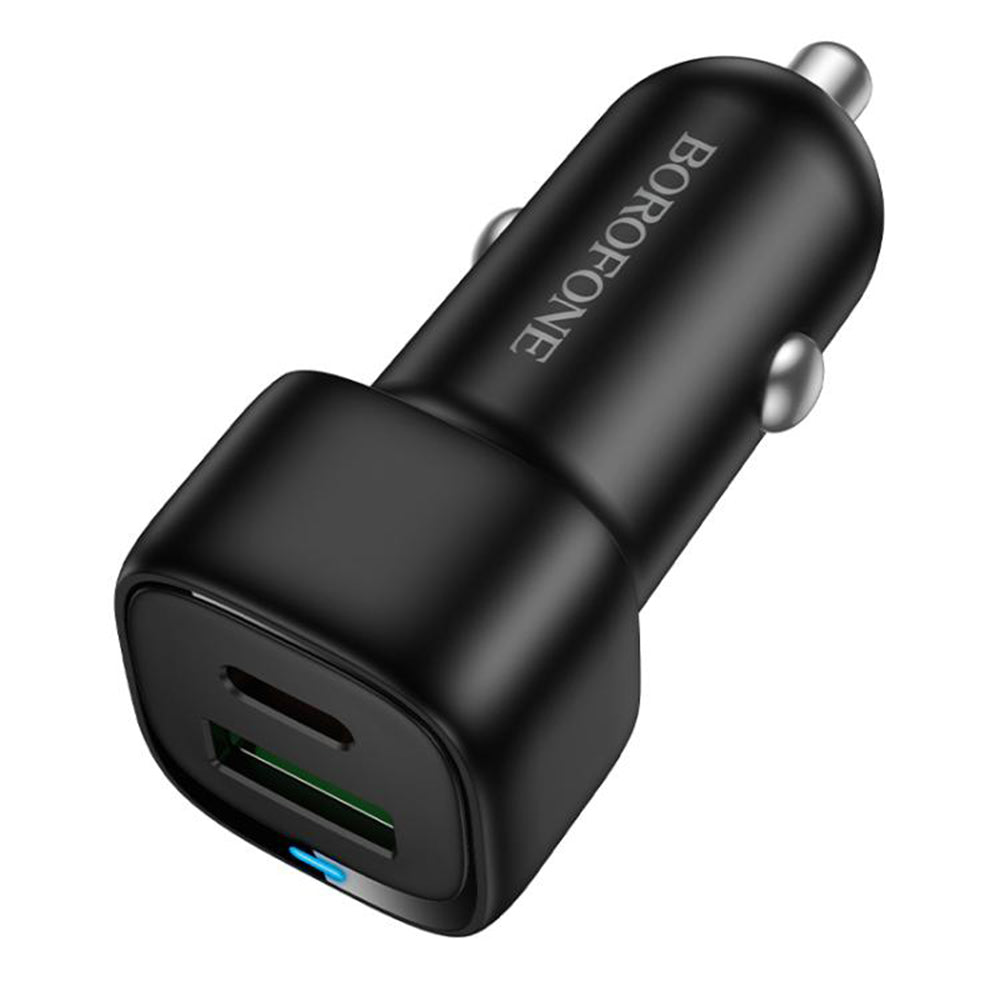 Incarcator Auto Borofone BZ34B Cloud, 38W, 3A, 1 x USB-A - 1 x USB-C, Negru