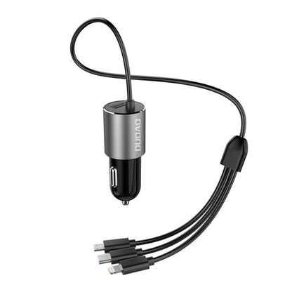Incarcator Auto Cu Cablu Lightning / microUSB / USB-C Dudao R5ProN, 17W, 3.4A, 1 x USB-A, Negru
